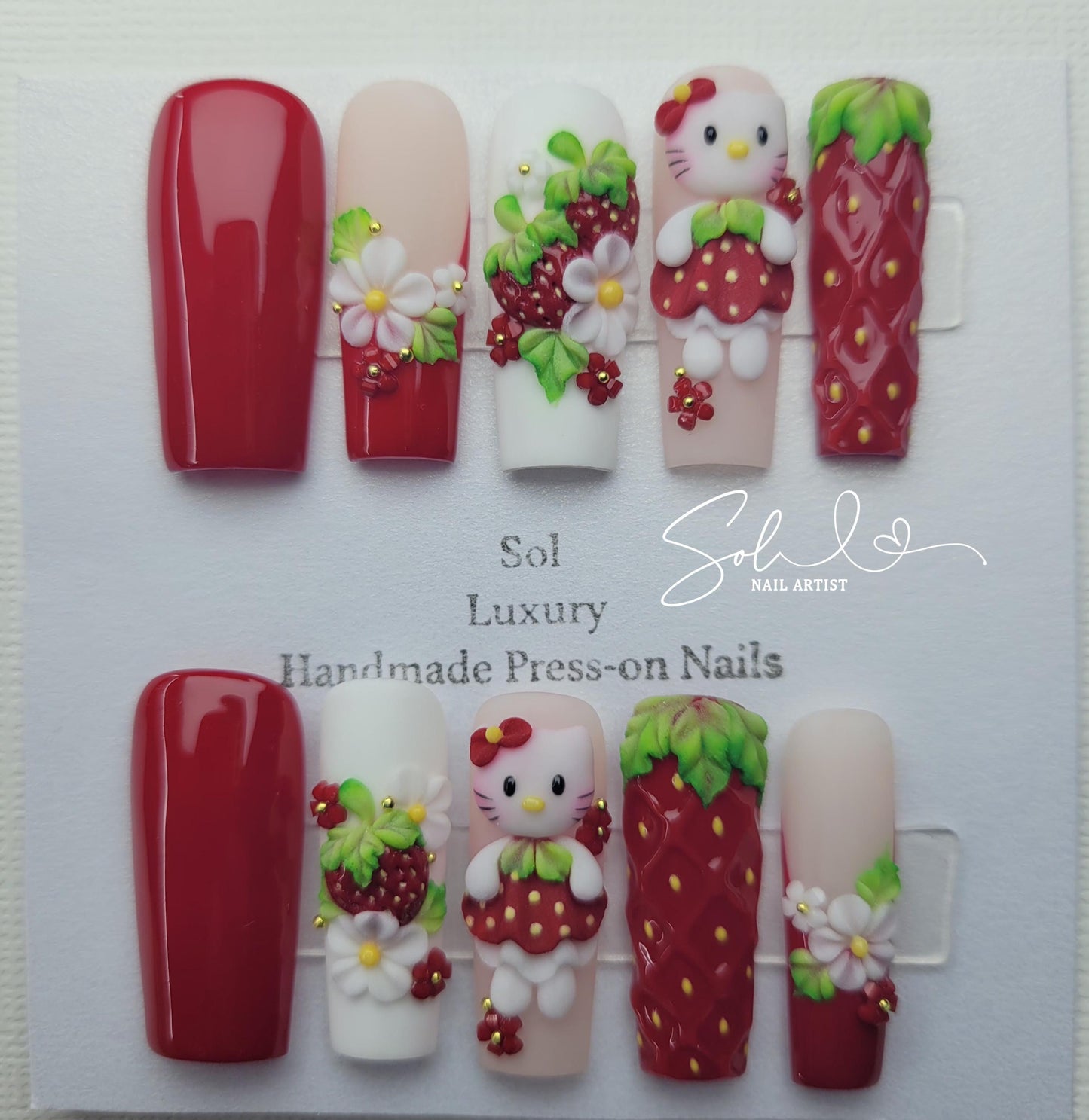 Red Strawberry Press-on Nails