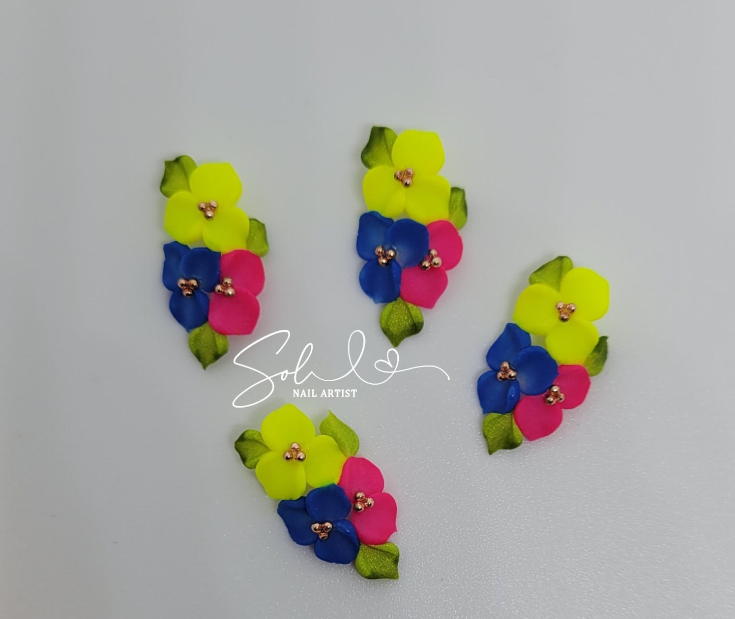 3D Neon Flowers