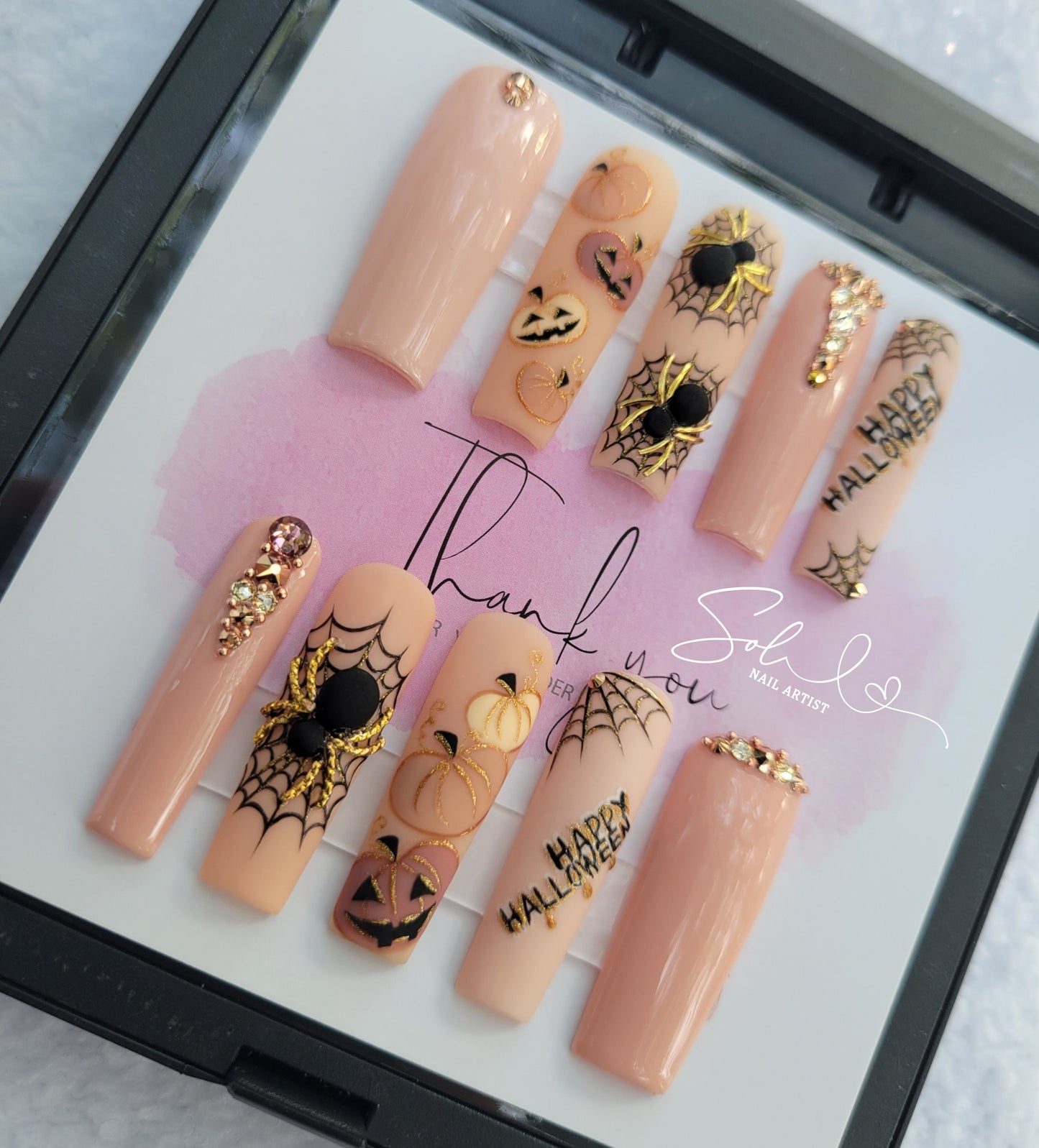 Halloween Press-on Nails Pink