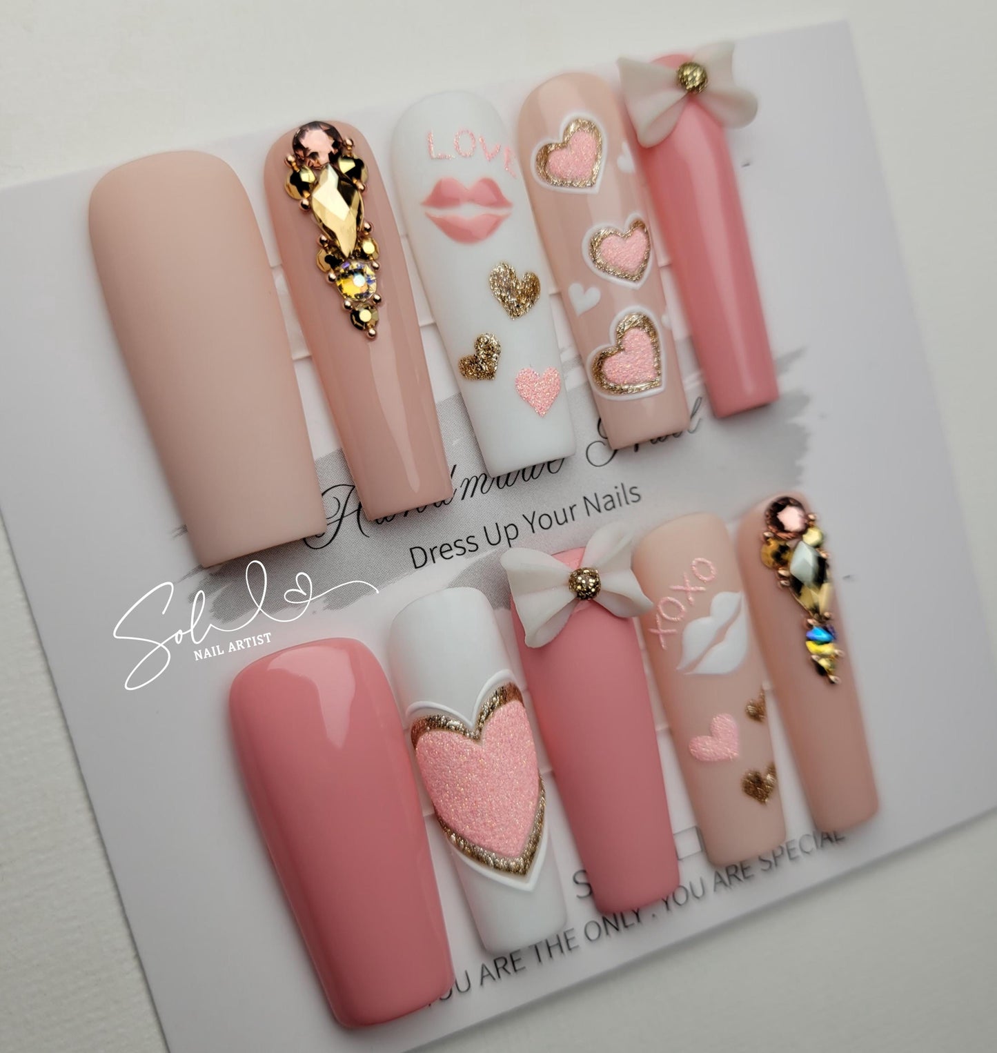 Valentines Nails Pink