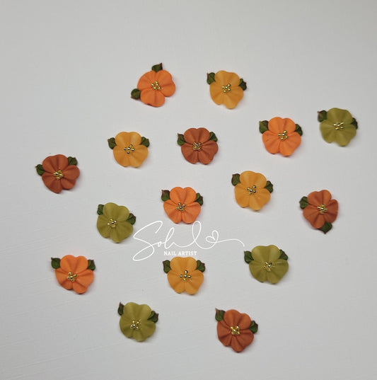 3D Fall Nail Flowers