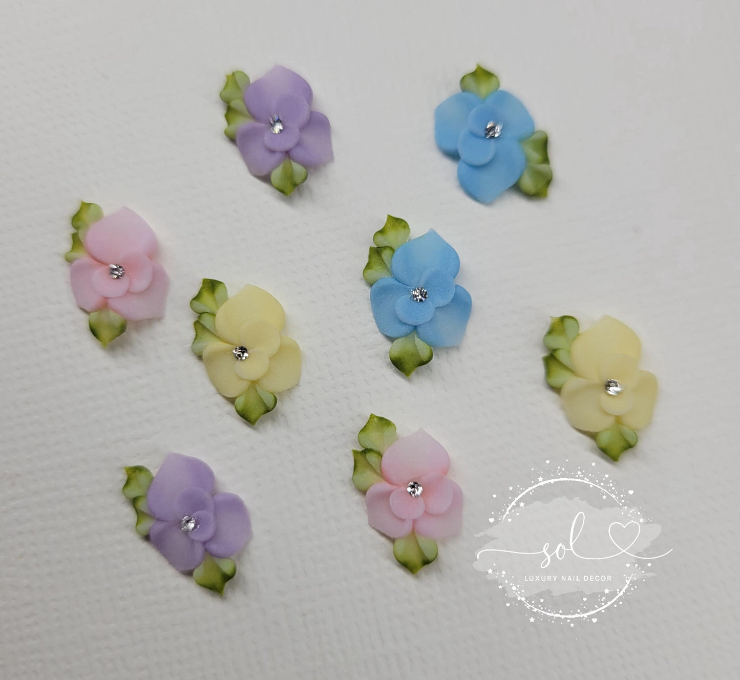 3D Pastel Nail Flowers