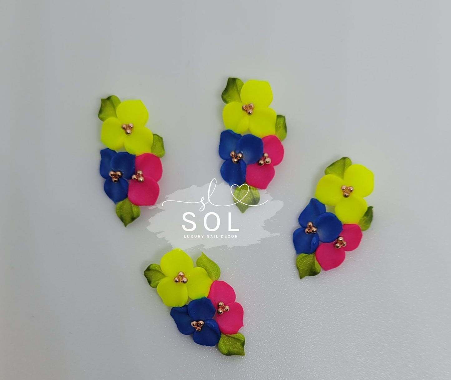 3D Neon Flowers