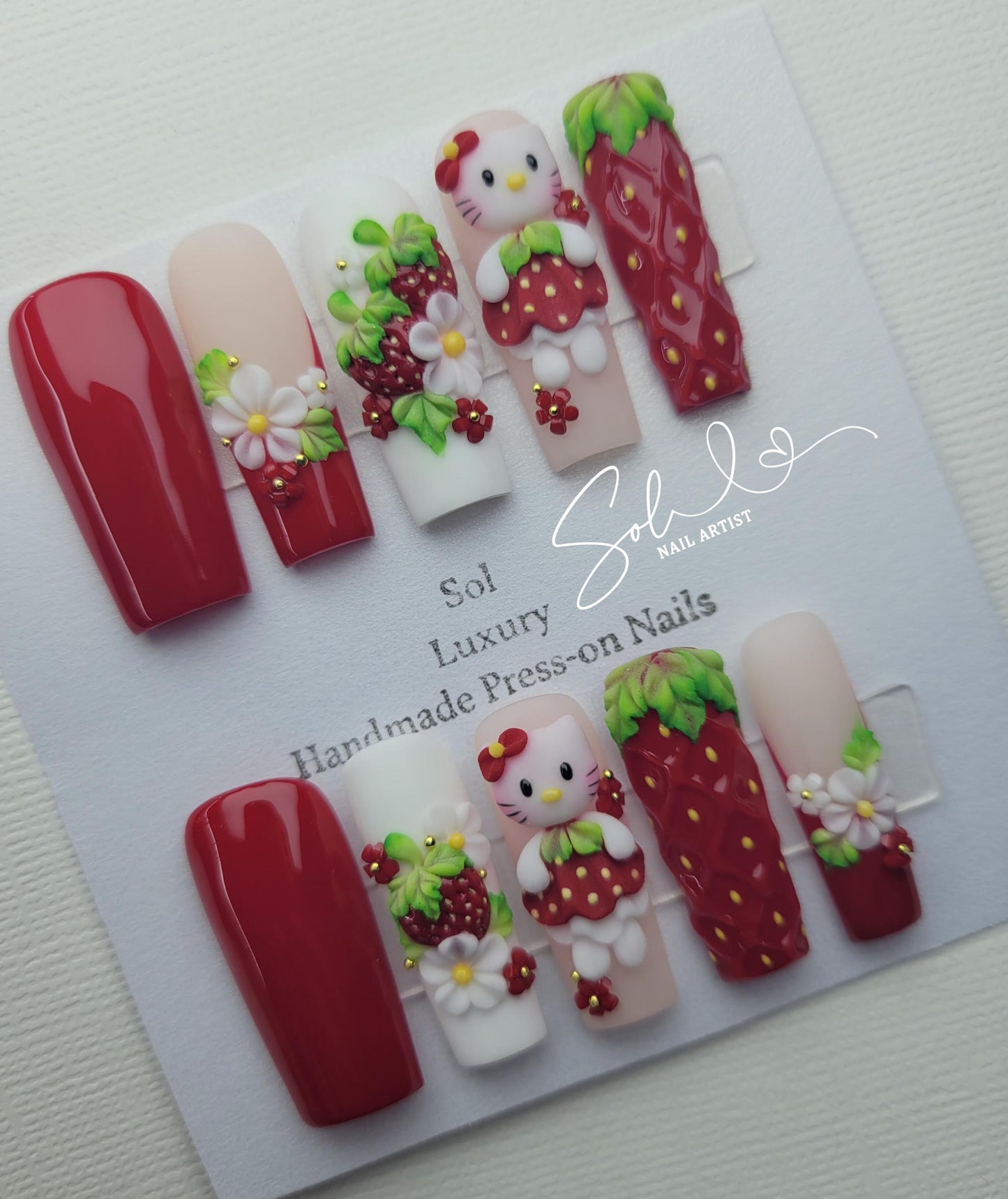 Red Strawberry Press-on Nails