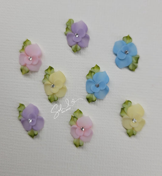 3D Pastel Nail Flowers