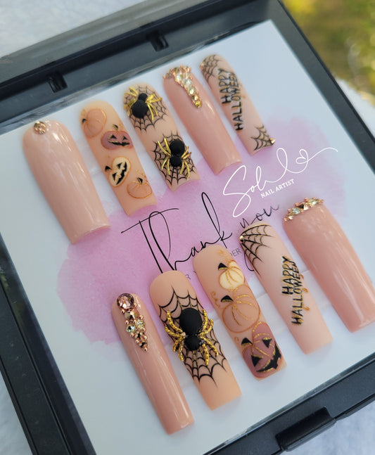 Halloween Press-on Nails Pink