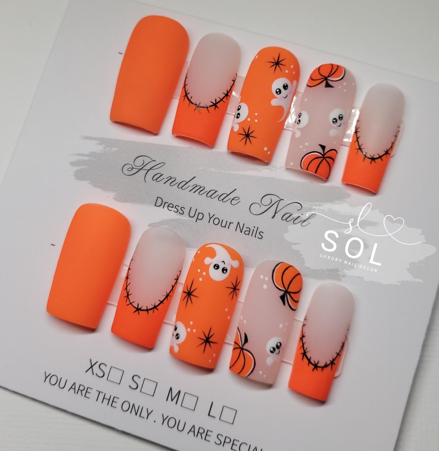 Cute Ghost Pumpkin Nails