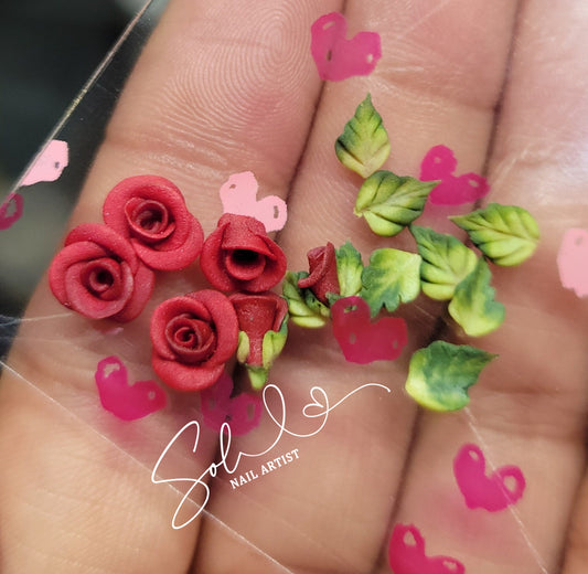 3D Nail Mini Roses