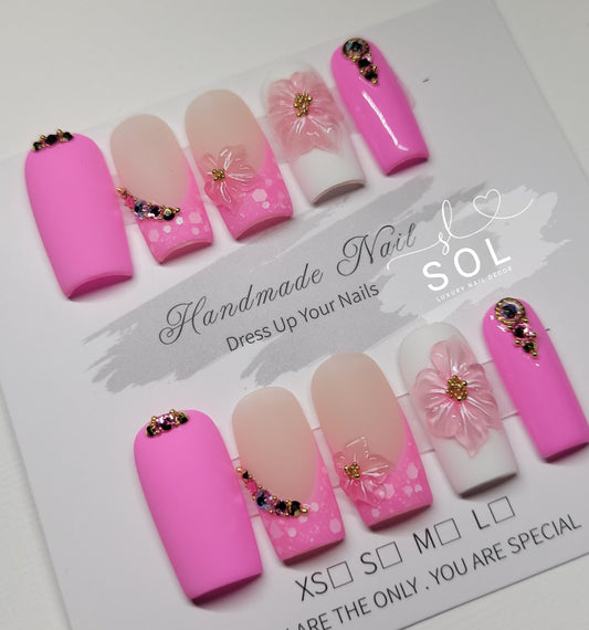 Summer Pink Nails