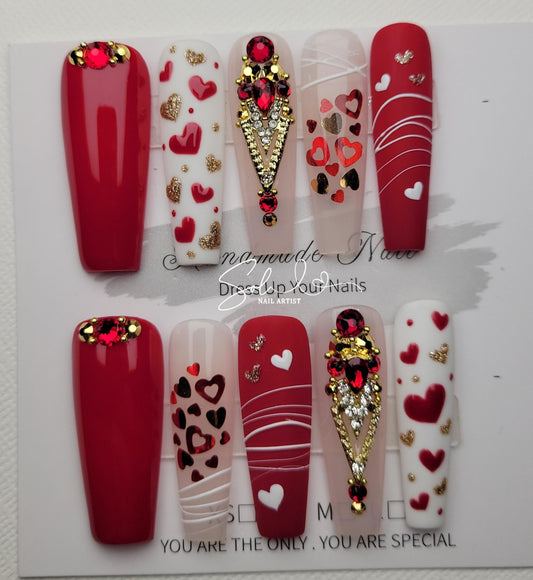 Valentines Red Nails