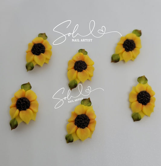 3D Nail Sunflowers