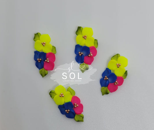 3D Neon Flowers