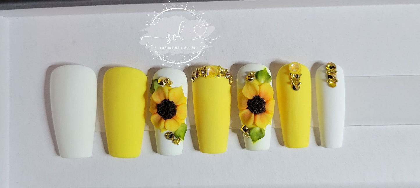 Sunflowers Press-on Nails
